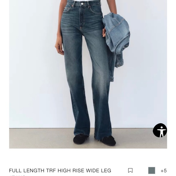 Zara Blue Flare Wide Leg Jeans - Picture 1 of 3